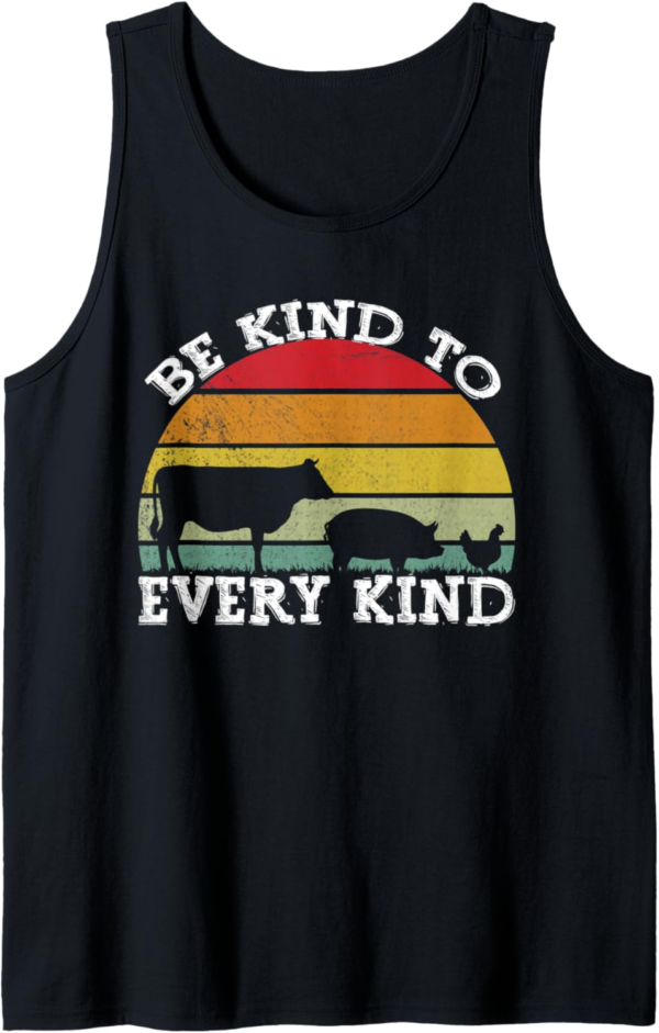 Vintage Vegetarian Be Kind To Every Kind Vegan Tank Top - Image 2